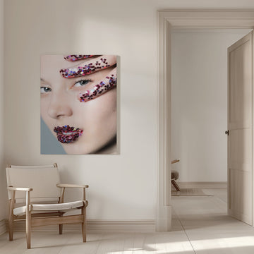 Glitter Heart Lips | Canvas - Room Interior 1