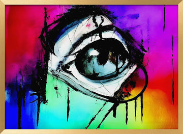 Intense Rainbow Eye | Poster - Gold Frame Interior