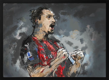 Football Player Roar | Poster - Black Metal Frame Interior
