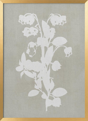 White Botanical Blooms | Poster - Gold Frame Interior
