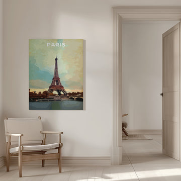 Eiffel Tower Paris Sunset | Canvas - Room Interior 1