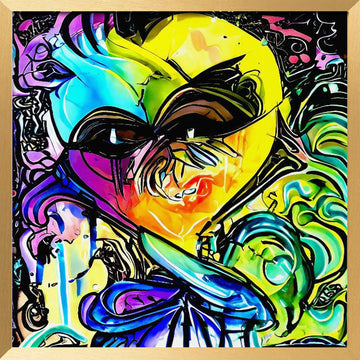 Vibrant Abstract Fusion | Poster - Gold Frame Interior
