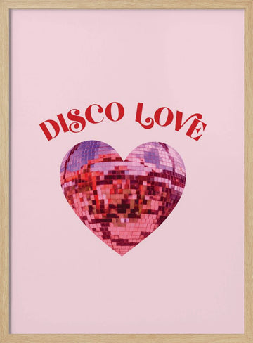 Disco Love Heart | Poster - Wood Frame Interior
