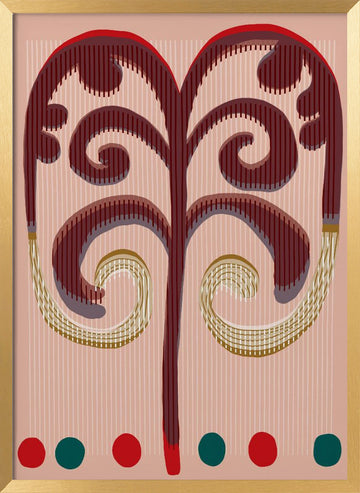 Stylized Botanical Swirls | Poster - Gold Frame Interior