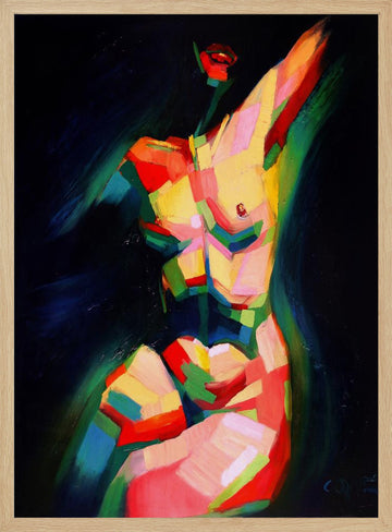Dynamic Colorful Nude | Poster - Wood Frame Interior