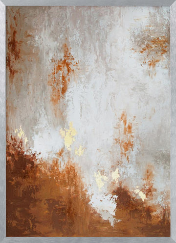 Golden Earth Abstract | Poster - Silver Frame Interior