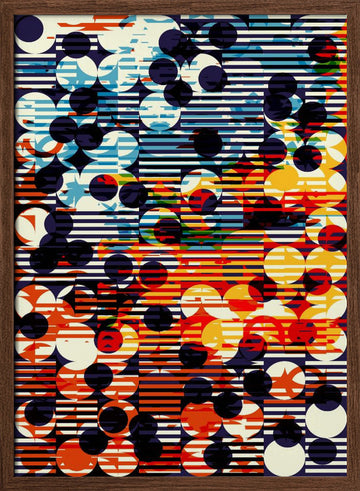 Vibrant Geometric Circles | Poster - Walnut Frame Interior