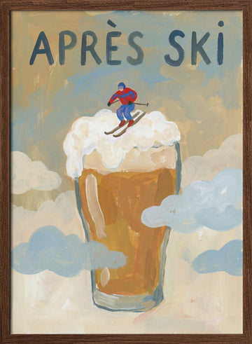 Après Ski Beer | Poster - Walnut Frame Interior
