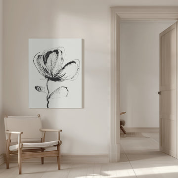 Expressive Ink Flower | Canvas - Canvas Interior