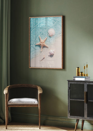 Starfish Seashells Shoreline | Poster - Room Interior 2