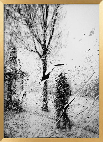 Rainy City Silhouette | Poster - Gold Frame Interior
