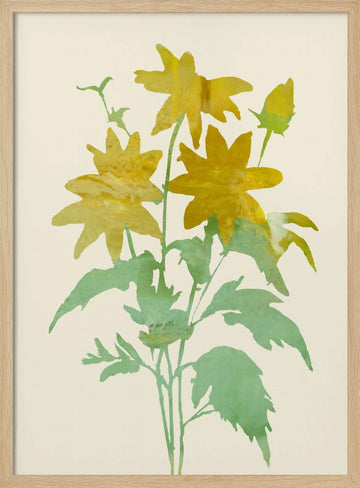 Gentle Yellow Blossoms | Poster - Wood Frame Interior