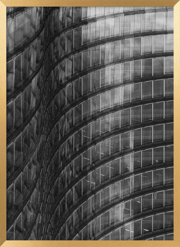 Curved Glass Facade | Poster - Gold Frame Interior