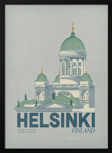Iconic Helsinki Cathedral | Poster - Black Metal Frame Interior