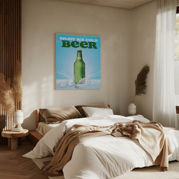 Ice Cold Beer Splash | Canvas - Room Interior 2