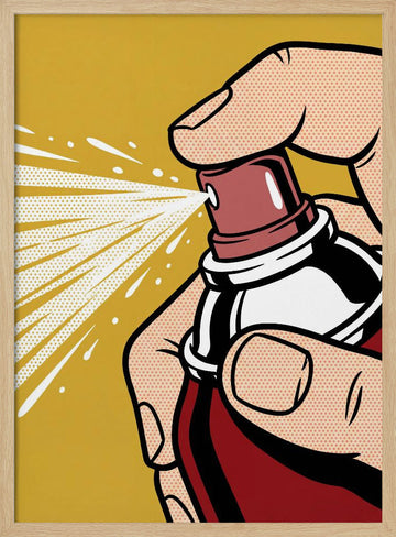 Pop Art Spray Can | Poster - Wood Frame Interior