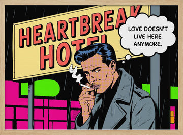 Retro Heartbreak Hotel | Poster - Wood Frame Interior