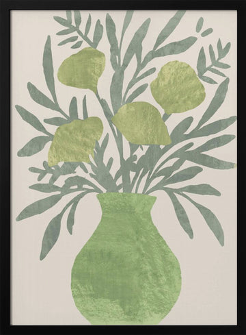 Olive Branch Vase | Poster - Black Metal Frame Interior