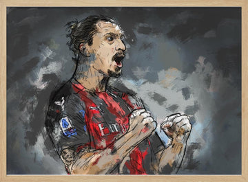 Football Player Roar | Poster - Wood Frame Interior