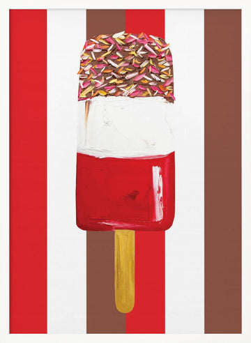 Layered Popsicle With Sprinkles | Poster - White Frame Interior