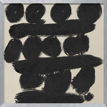 Bold Brushstroke Shapes | Poster - Silver Frame Interior
