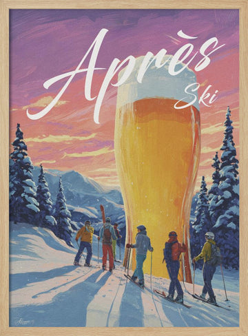 Après Ski Cheers | Poster - Wood Frame Interior