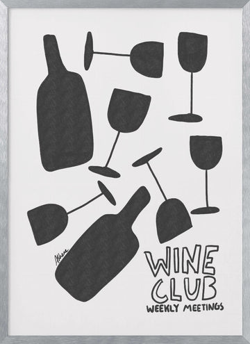 Wine Club | Poster - Silver Frame Interior
