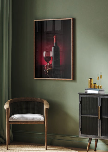 Elegant Wine Bottle Glass | Poster - Room Interior 2