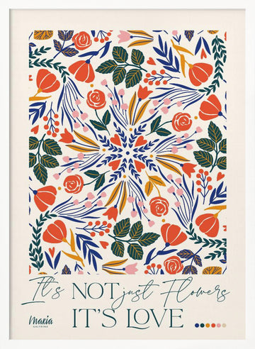 Vibrant Flower Mandala | Poster - White Frame Interior