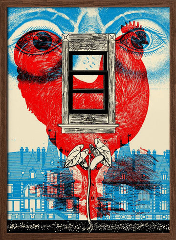 Eyes Heart Window City | Poster - Walnut Frame Interior