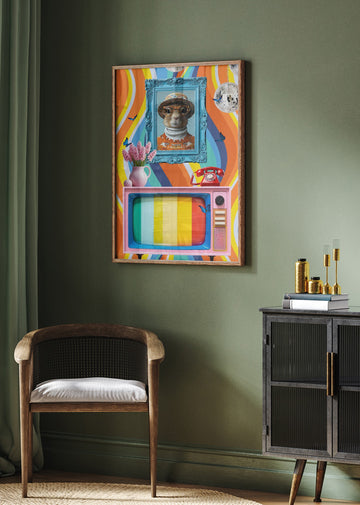 Groovy Squirrel Portrait | Poster - Room Interior 2