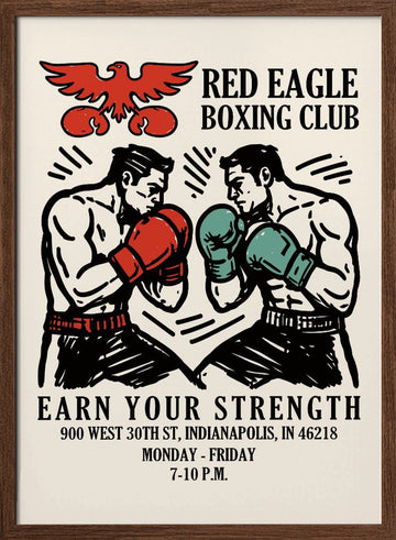 Classic Boxing Club | Poster - Walnut Frame Interior