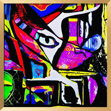 Vibrant Abstract Gaze | Poster - Gold Frame Interior
