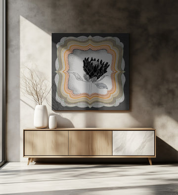 Elegant Protea Bloom | Canvas - Room Interior 2