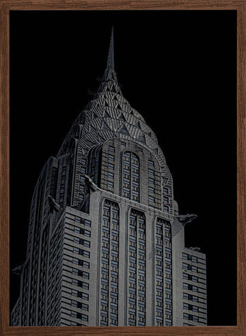 Chrysler Building Spire | Poster - Walnut Frame Interior