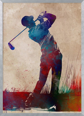 Dynamic Golf Swing | Poster - Silver Frame Interior