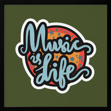 Groovy Music Is Life | Poster - Black Metal Frame Interior