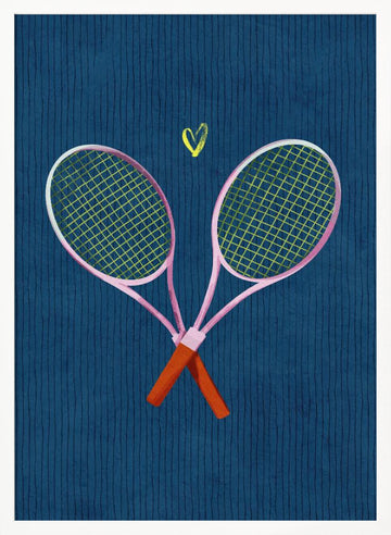 Tennis Love Match | Poster - White Frame Interior
