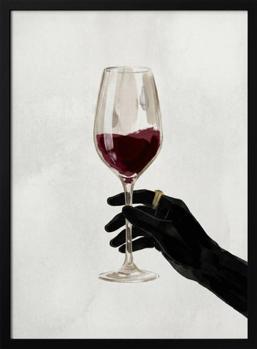 Red Wine Elegance | Poster - Black Metal Frame Interior