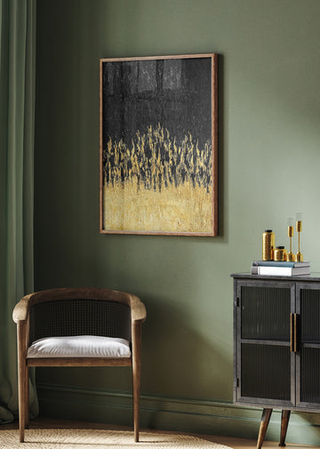 Golden Abstract Flow | Poster - Room Interior 2