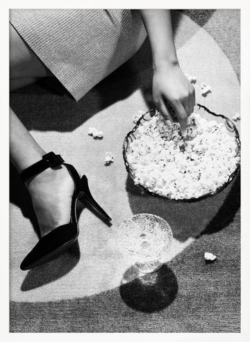 Popcorn and Heels | Poster - White Frame Interior
