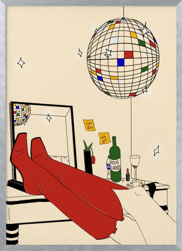 Chic Disco Night | Poster - Silver Frame Interior