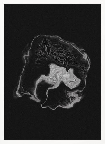 Dynamic Gray Swirl | Poster - White Frame Interior