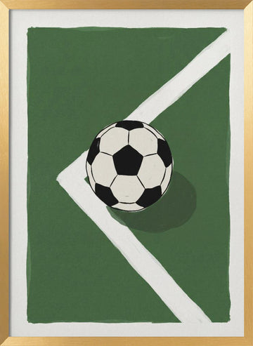 Soccer Ball Corner | Poster - Gold Frame Interior