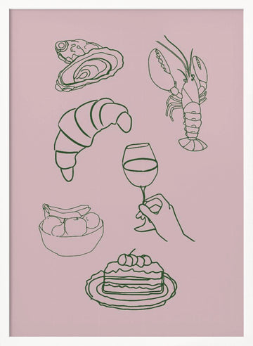 Gourmet Delight Icons | Poster - White Frame Interior
