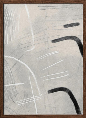 Modern Minimalist Lines | Poster - Walnut Frame Interior