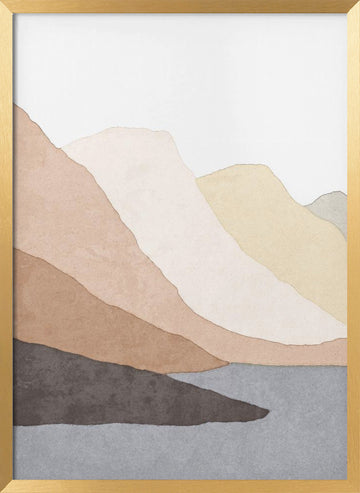 Desert Mountain Layers | Poster - Gold Frame Interior