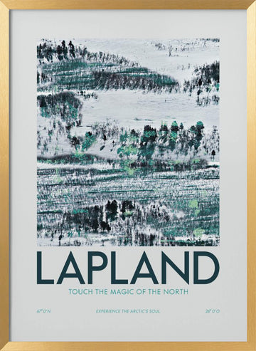 Lapland Winter Landscape | Poster - Gold Frame Interior