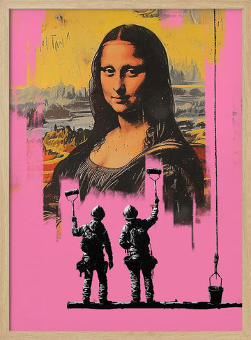 Pink Monalisa | Poster - Wood Frame Interior