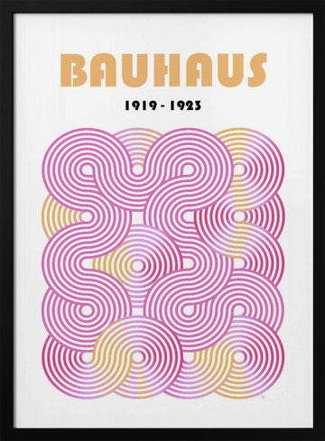Bauhaus Geometric Lines | Poster - Black Metal Frame Interior
